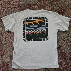 Adidas Classic White Tee With Florals